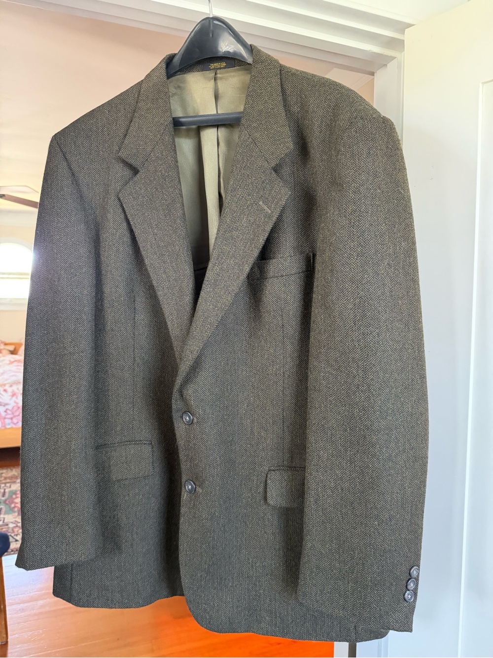 Classic Men's Brown woolen Herringbone Blazer